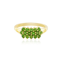 Anillo en plata con Diópsido de Rusia