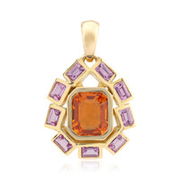 Colgante en oro con Zafiro naranja de Ban Ka Cha