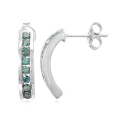 Pendientes en plata con Diamante fantasía