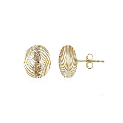 Pendientes en oro con Diamante I3 champán (Ornaments by de Melo)