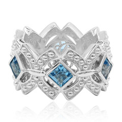 Anillo en plata con Topacio azul suizo (Dallas Prince Designs)