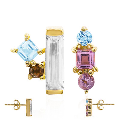 Pendientes en plata con Topacio blanco
