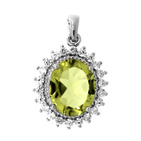 Colgante en plata con Cuarzo del Ouro Verde