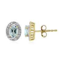 Pendientes en oro con Aguamarina