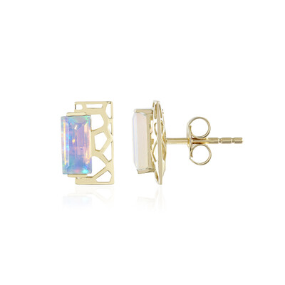 Pendientes en oro con Ópalo Welo AAA (Ornaments by de Melo)
