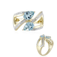Anillo en oro con Aguamarina Santa María (de Melo)