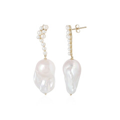Pendientes en oro con Perla Freshwater (de Melo)