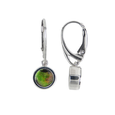 Pendientes en plata con Ammolita