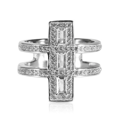 Anillo en plata con Topacio blanco