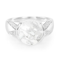 Anillo de hombre en plata con Howlita