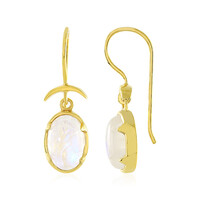 Pendientes en plata con Piedra de Luna arcoíris