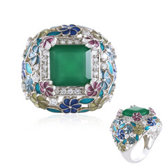 Anillo en plata con Ónix verde (Adela Silber)