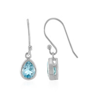 Pendientes en plata con Topacio azul cielo
