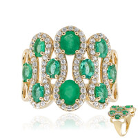 Anillo en oro con Esmeralda de Zambia