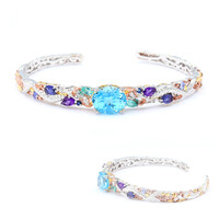 Brazalete en plata con Topacio azul cielo (Gems en Vogue)