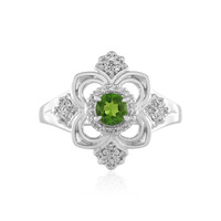 Anillo en plata con Diópsido de Rusia