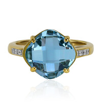 Anillo en plata con Topacio azul cielo