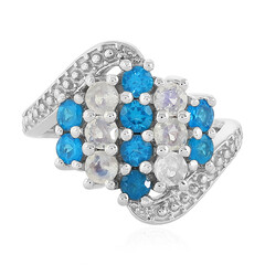 Anillo en plata con Apatita azul neón
