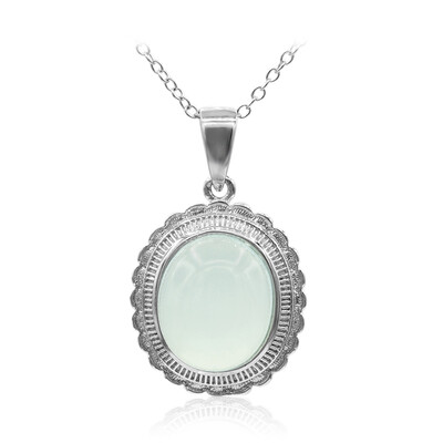 Collar en plata con Calcedonia agua