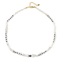 Collar en plata con Zafiro azul de Madagascar