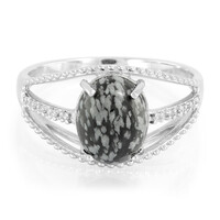 Anillo en plata con Obsidiana Copo de Nieve