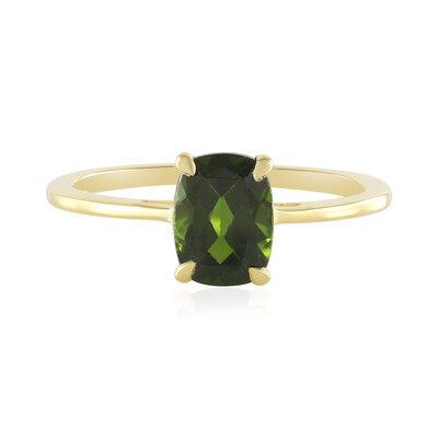 Anillo en plata con Diópsido de Rusia