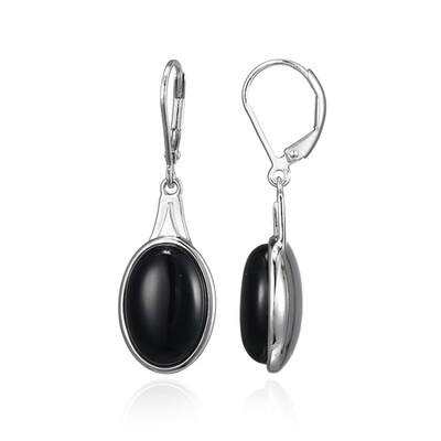 Pendientes en plata con Ágata negro