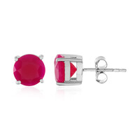 Pendientes en plata con Calcedonia frambuesa