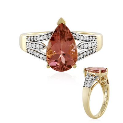 Anillo en oro con Turmalina durazno de Brasil (D'vyere)
