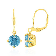 Pendientes en plata con Topacio azul cielo