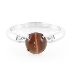 Anillo en plata con Escapolita ojo de gato