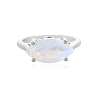 Anillo en plata con Piedra de Luna arcoíris