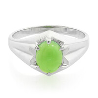 Anillo de hombre en plata con Crisoprasa imperial