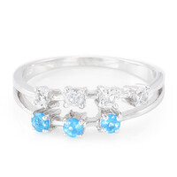 Anillo en plata con Apatita azul neón