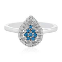 Anillo en plata con Zircón azul