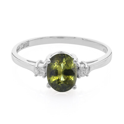 Anillo en plata con Turmalina cuprífera