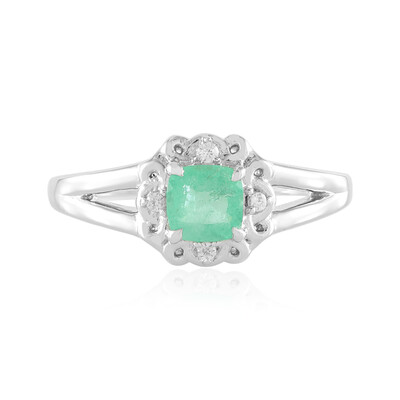 Anillo en plata con Esmeralda de Rusia (Adela Silber)