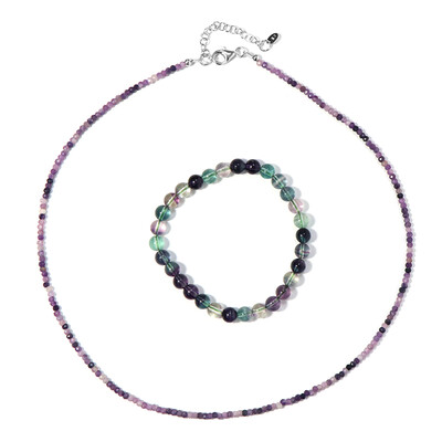 Set en plata con Fluorita