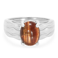 Anillo en plata con Ojo de tigre rojo