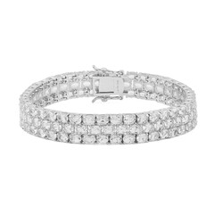 Brazalete en plata con Topacio blanco