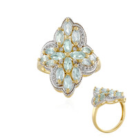 Anillo en plata con Topacio azul cielo
