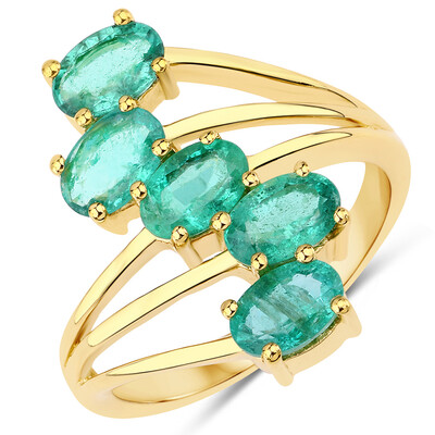 Anillo en plata con Esmeralda de Zambia