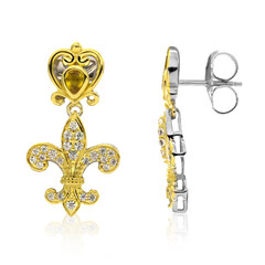 Pendientes en plata con Zafiro amarillo (Dallas Prince Designs)