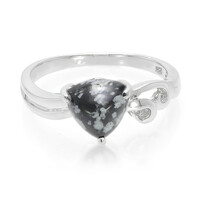 Anillo en plata con Obsidiana Copo de Nieve