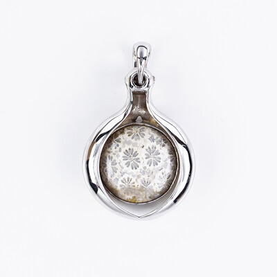 Colgante en plata con Piedra petoskey