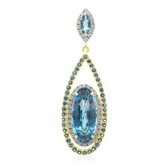 Colgante en oro con Topacio azul de Londres (AMAYANI)