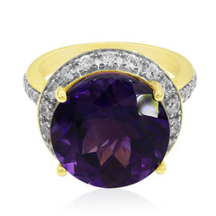 Anillo en oro con Amatista de Uruguay