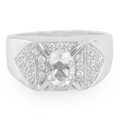 Anillo de hombre en plata con Berilo fantasía