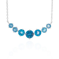 Collar en plata con Topacio azul de Londres