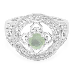 Anillo en plata con Prehnita